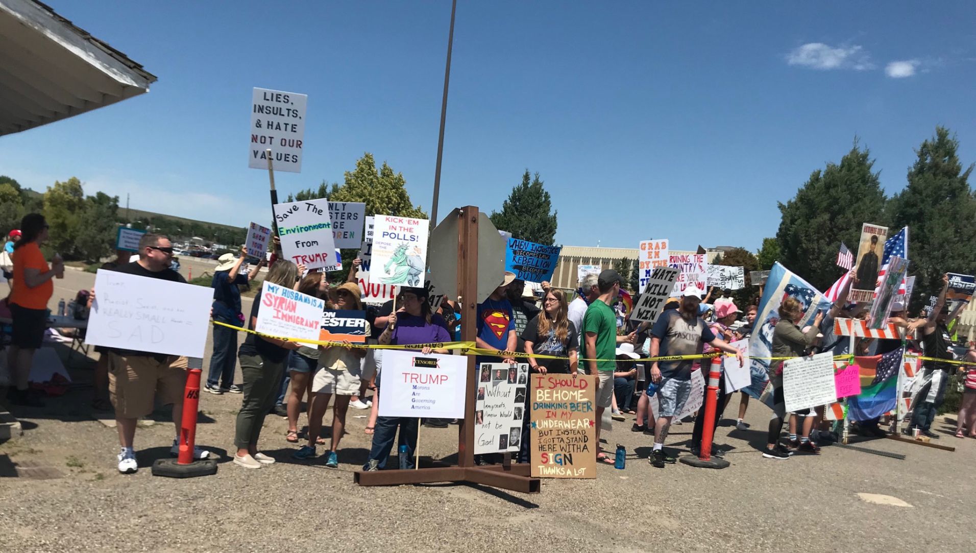 Protesters at Trump rally